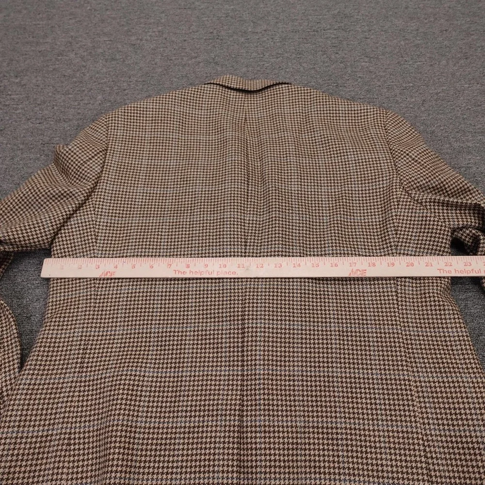 Brooks Brothers 1818 Madison Blazer Mens 44R Brown Houndstooth Wool Cashmere